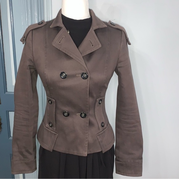 Benetton Brown Military Jacket Size 40/ US 4 - Picture 5 of 9